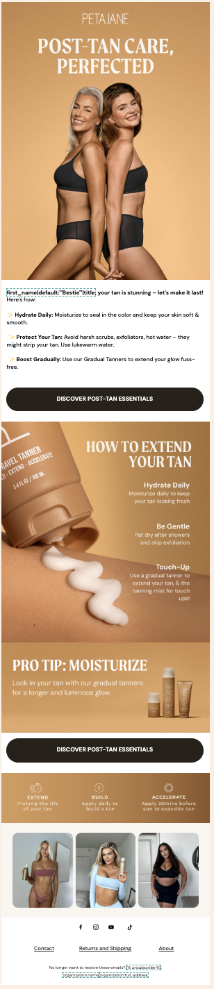 Peta Jane - Post Tan care, perfected